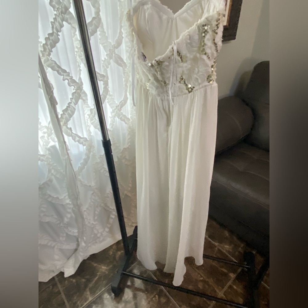 Speechless White Sequin Lined Sheer Dress Size 3 - Picture 4 of 5
